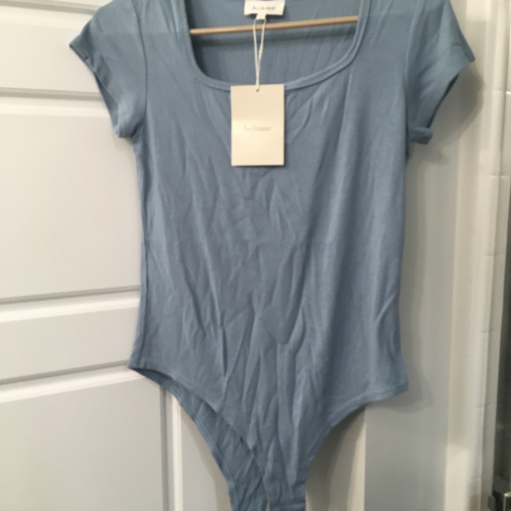 Bohme Light Blue Scoop Neck Bodysuit